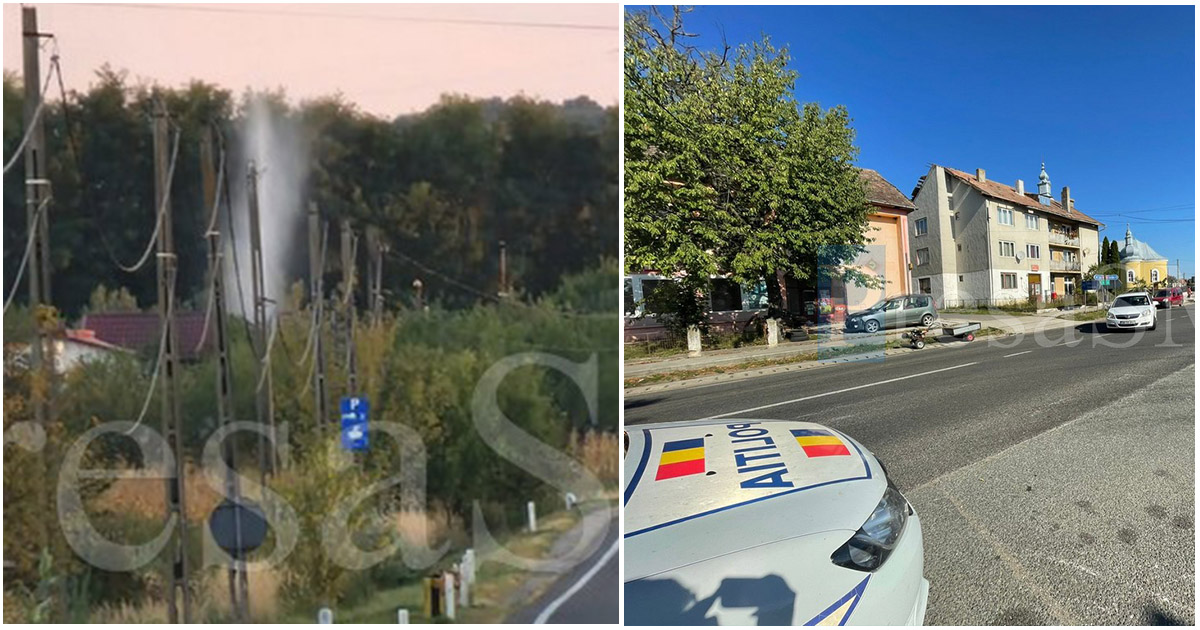 FOTO. Scurgere majoră de gaze în județ. Populație evacuată, zonă închisă pe sute de metri