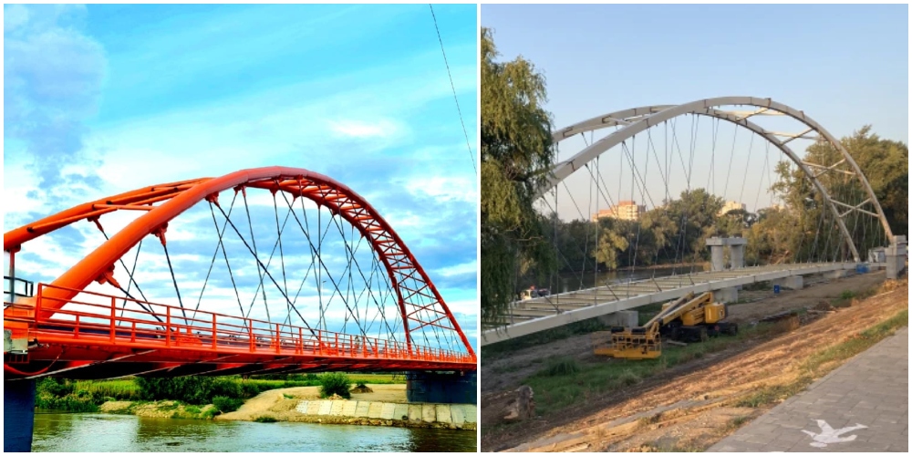 Spectacol ingineresc la Satu Mare. O macara unică în țară va poziționa pietonala peste Someș