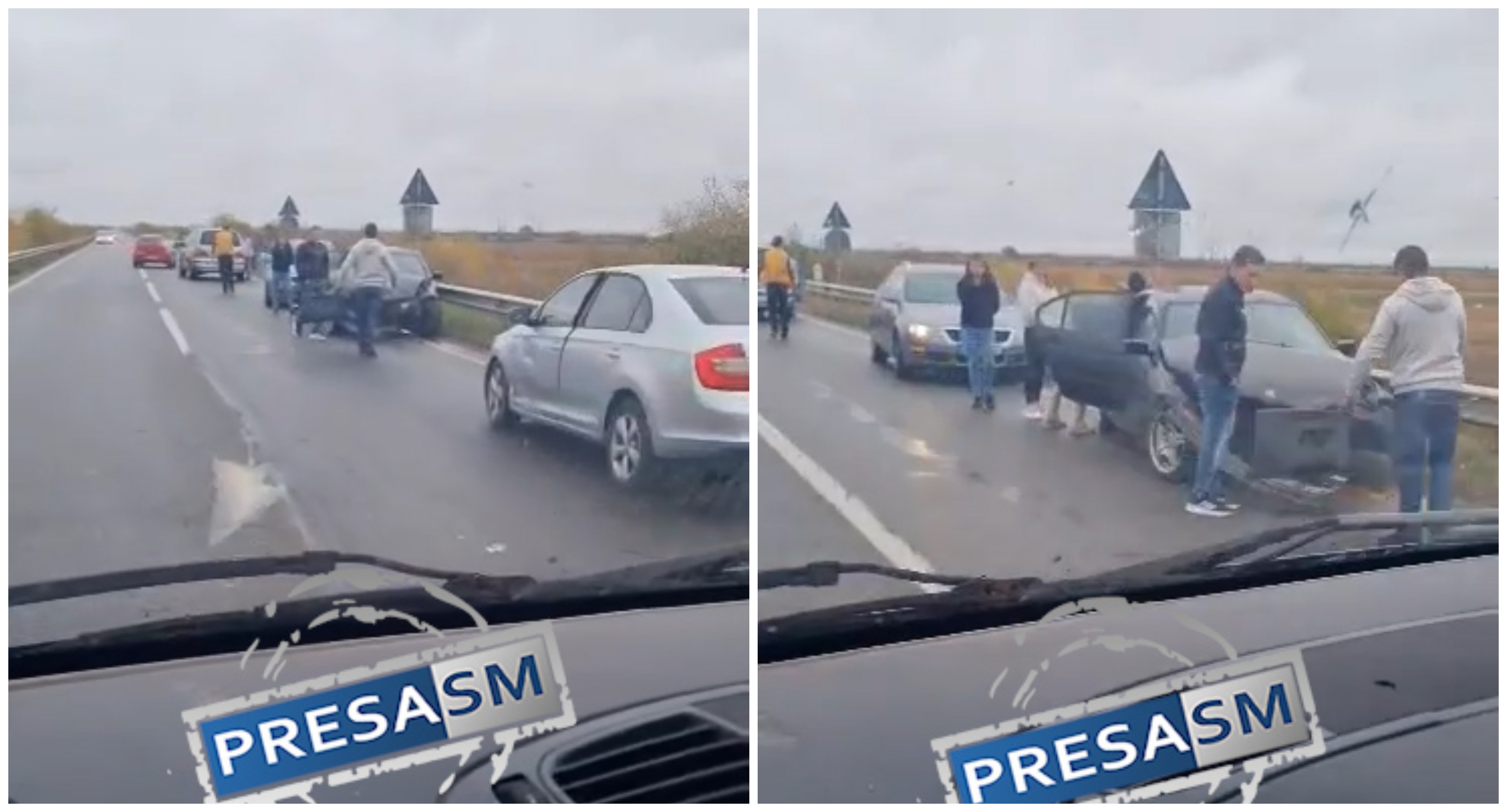VIDEO. Accident pe DN19, între Doba și Decebal. Coliziune între două mașini