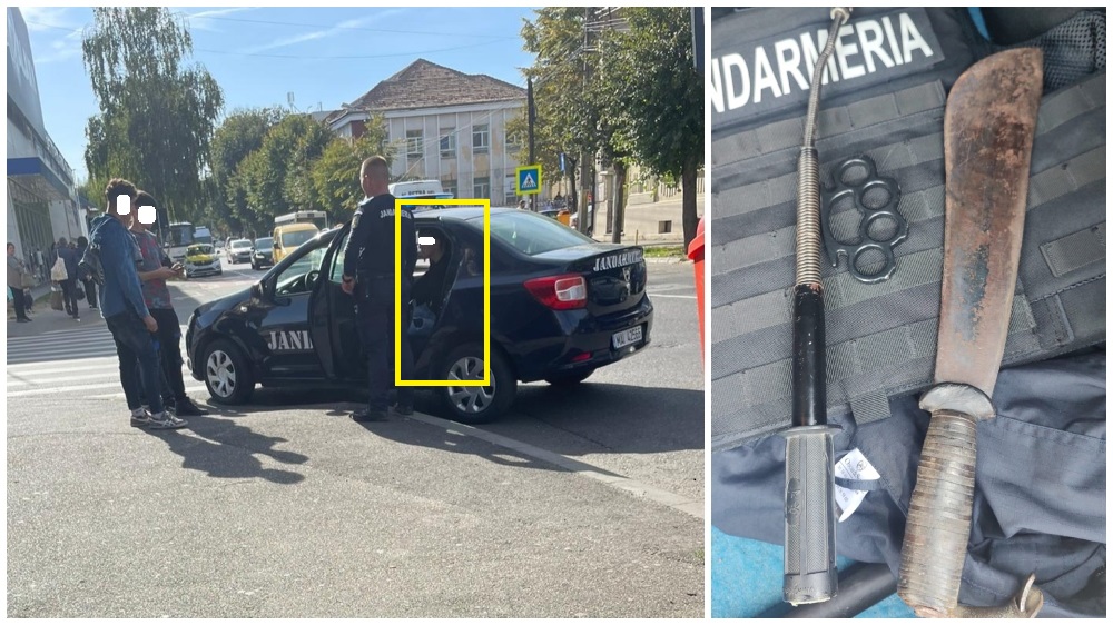 FOTO. Cum a fost prins ”MACHETE” de Satu Mare. Elevul golan, înarmat până-n dinți