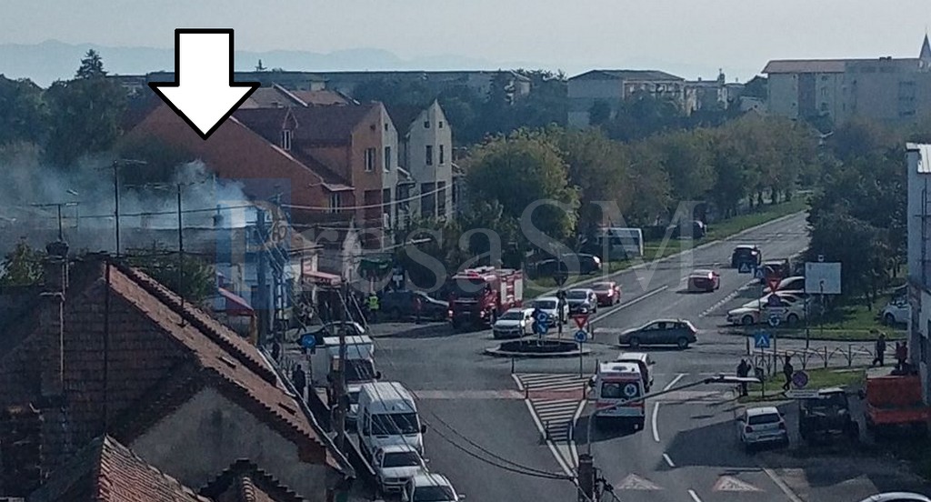 VIDEO. Incendiul la un magazin de lângă Piața de Vechituri, în municipiul Satu Mare