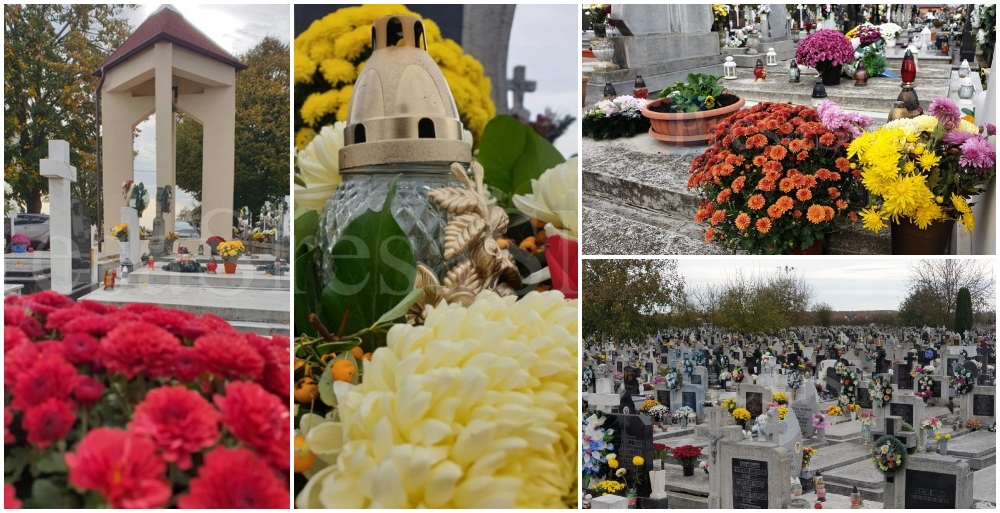 FOTO. PROGRAMUL Luminațiilor. Cimitirele din Satu Mare s-au umplut de flori și candele