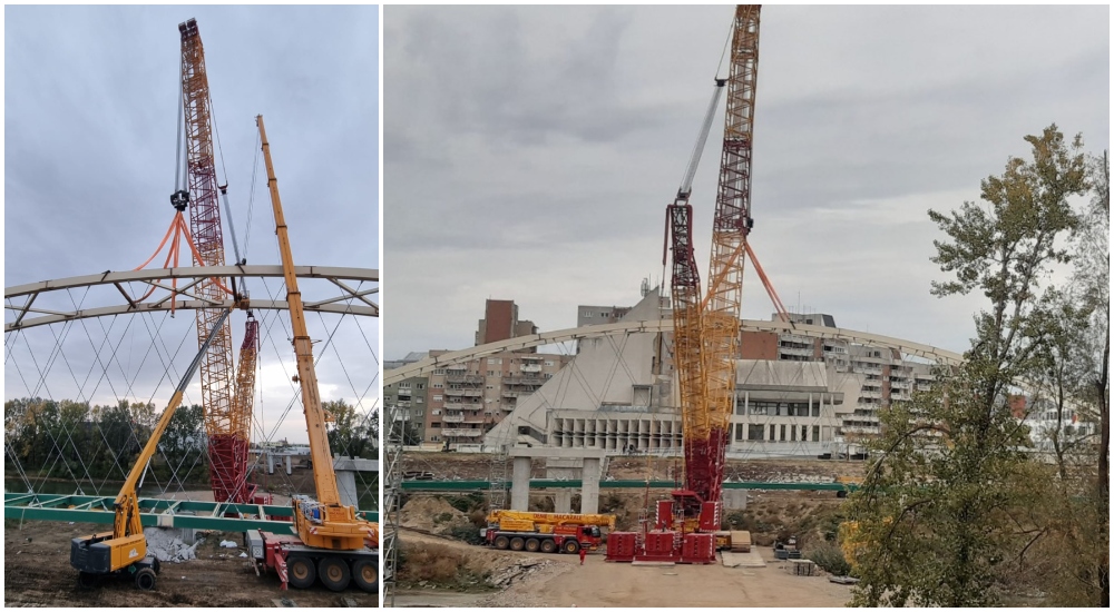 Motivele pentru care s-a amânat mutarea pasarelei peste Someș. Pe când a fost programată operațiunea