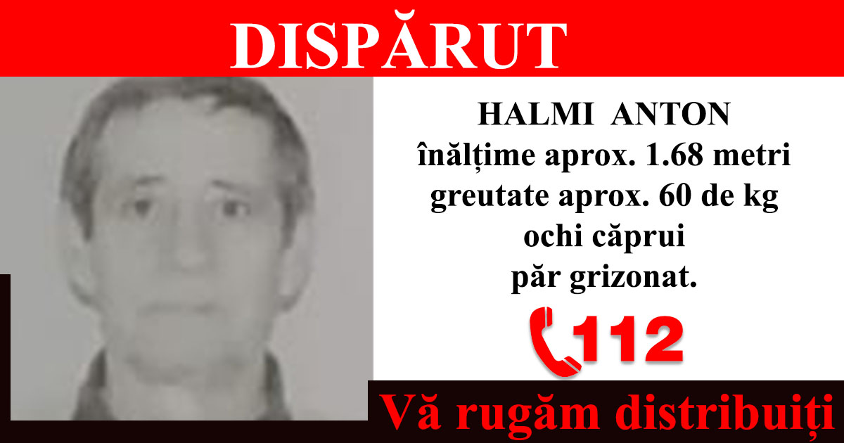 FOTO. Bărbat dispărut fără urmă din municipiul Satu Mare. Poliția și familia ne cer ajutorul