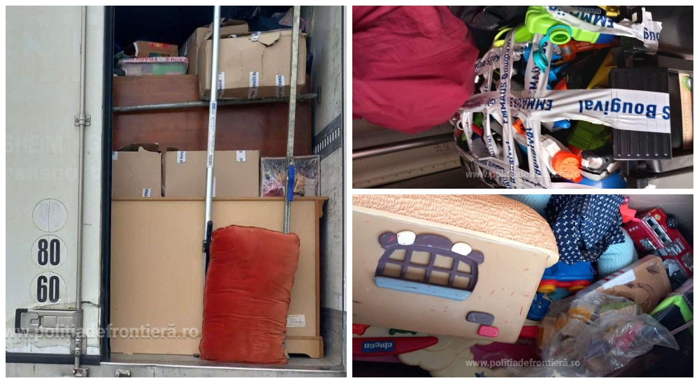 FOTO. Tone de deșeuri, pe post de ajutoare umanitare. TIR-ul a fost trimis înapoi, în Franța