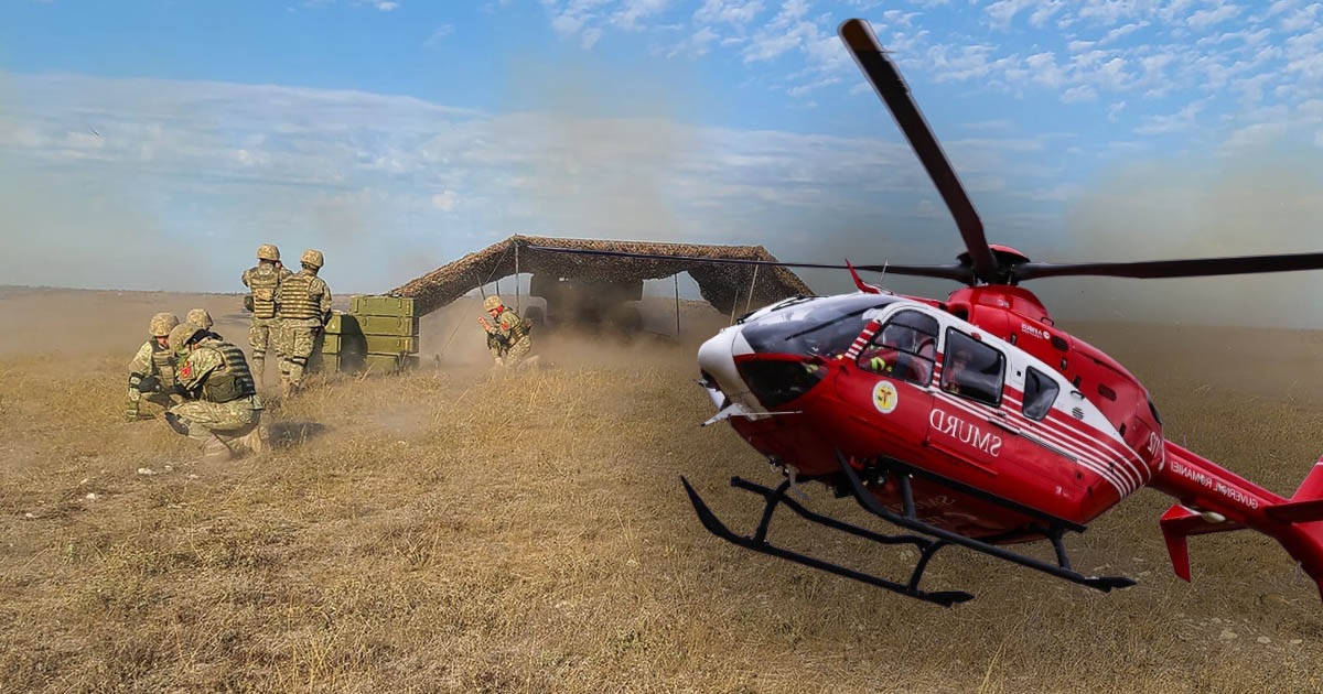 Nouă militari răniți de o grenadă la poligonul din județul vecin. Unul preluat de elicopterul SMURD