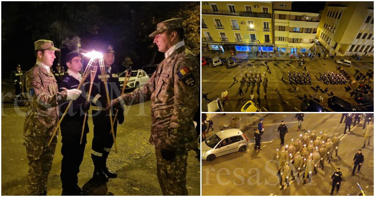 FOTO/VIDEO. Torțe aprinse în memoria soldaților căzuți la datorie. Sătmărenii au participat și ei la procesiune