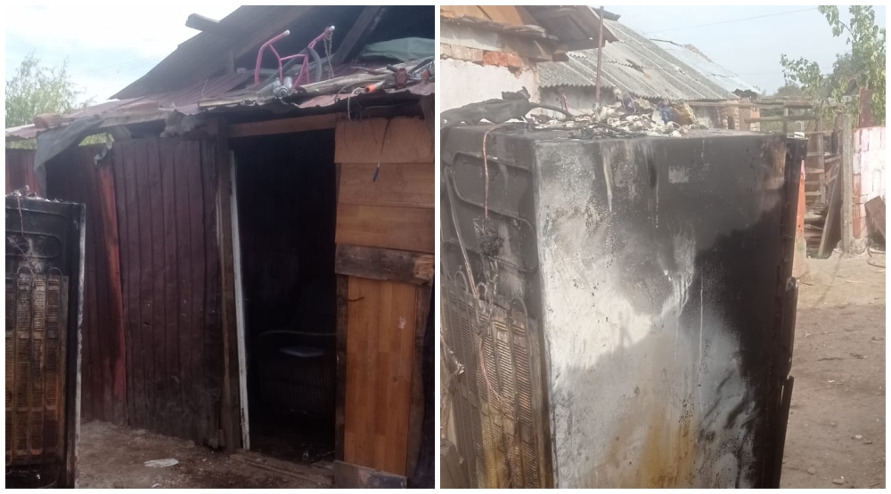 FOTO. Frigiderul buclucaș. Un imobil s-a aprins din cauza unei improvizații, în județul Satu Mare
