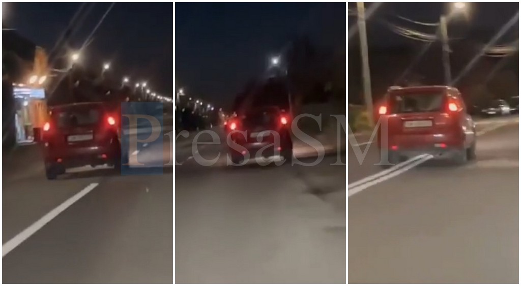 VIDEO. Sătmăreanul care ”șerpuia” beat cu mașina tocmai în fața Poliției, trimis în judecată