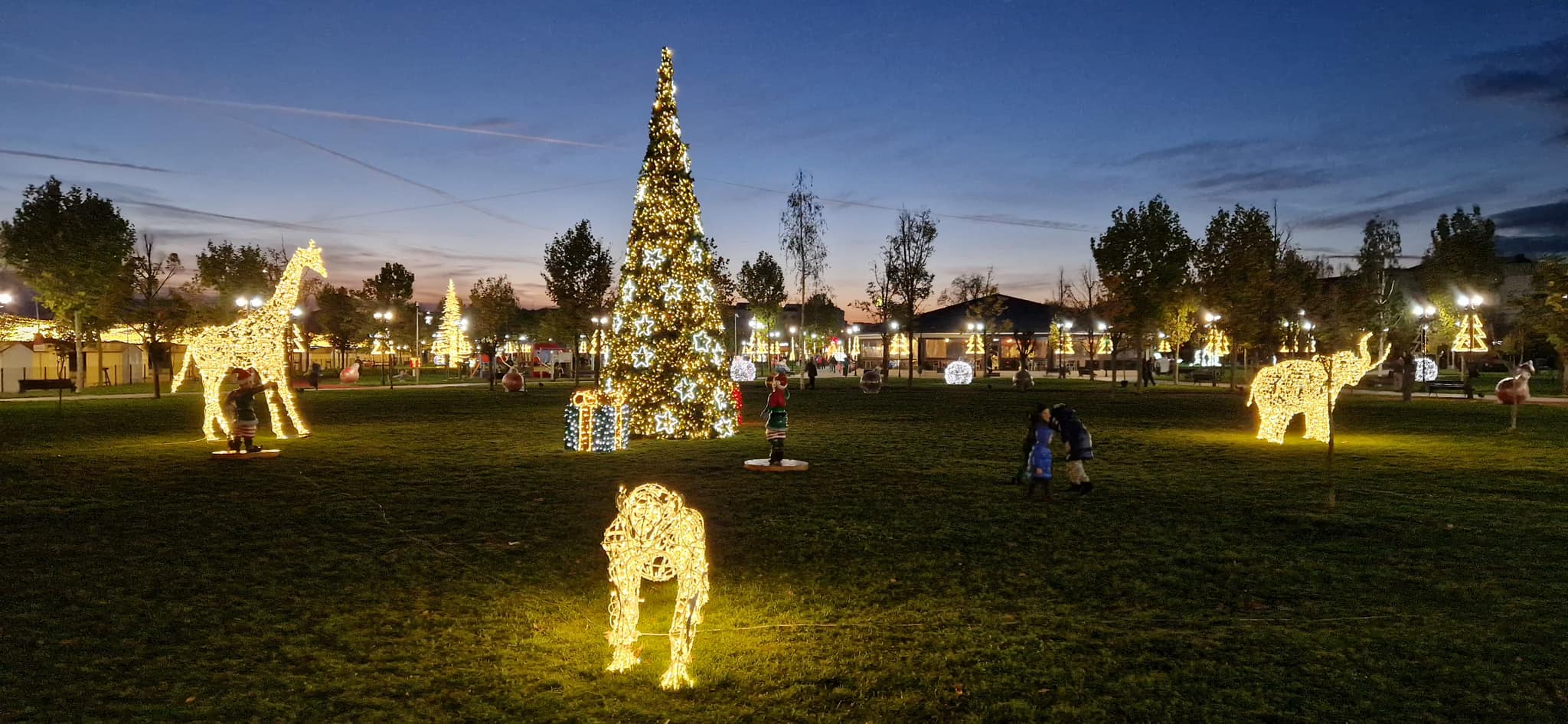 FOTO. Decorațiuni de Crăciun neobișnuite într-un oraș din țară. Internauții, puși pe șotii
