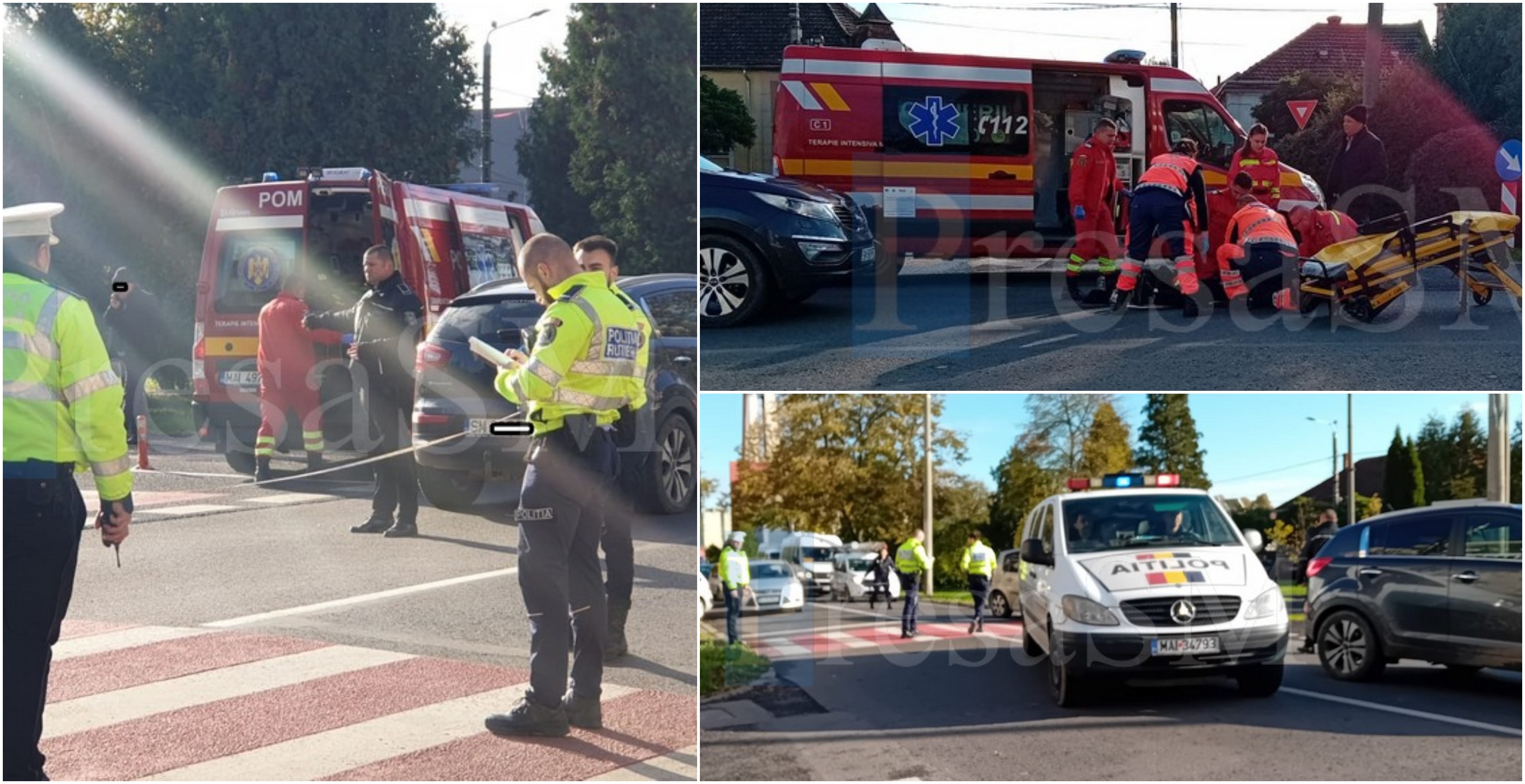 FOTO/VIDEO. Accident grav pe B-dul Cloșca. Soț și soție loviți de o mașină, pe ”zebră”