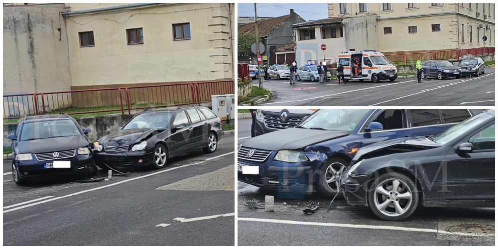 FOTOGALERIE. Accident cu victimă pe B-dul Transilvania, în Centrul Nou din Satu Mare