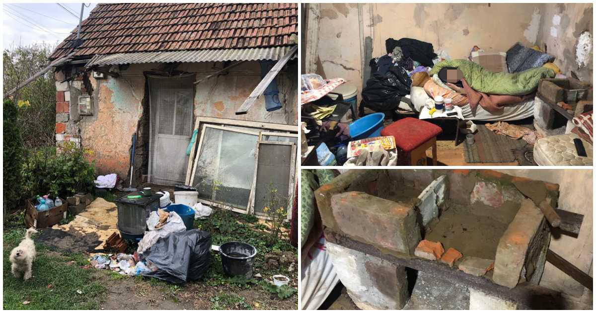 FOTO: Caz sfâșietor în județ! Mamă imobilizată la pat, fiu bolnav, condiții inumane