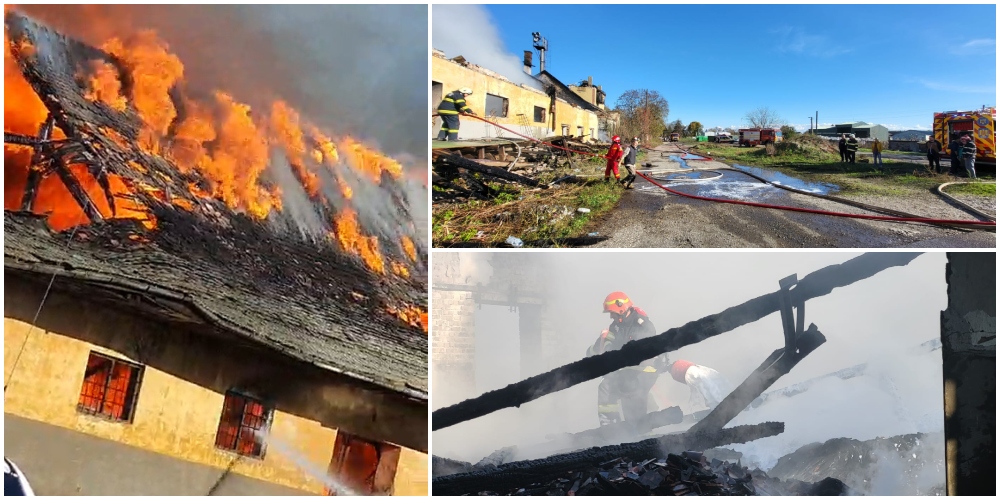 FOTO/VIDEO. Incendiu de la Gara CFR Carei, provocat intenționat! Poliția a deschis o anchetă