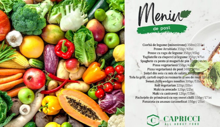Capricci transformă postul Crăciunului într-o experiență culinară unică! Descoperă meniul de post