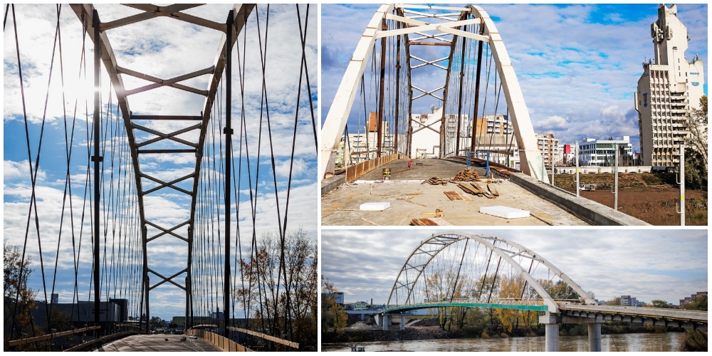 FOTO. Un nou termen pentru finalizarea pasarelei pietonale peste Someș. De ce întârzie lucrările