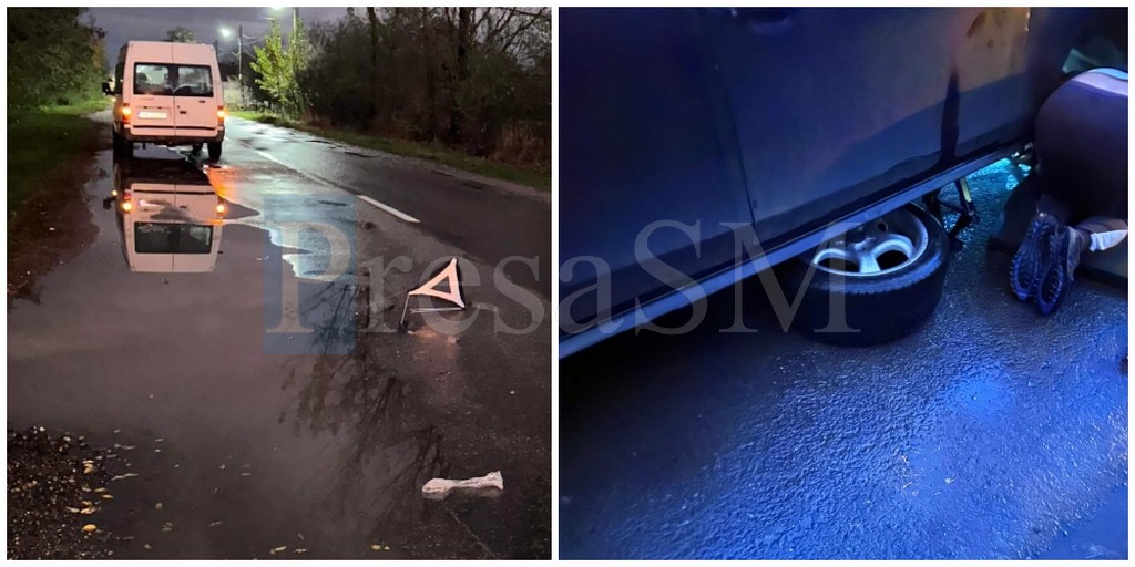 FOTO/VIDEO. Drumul groazei din județ! Craterele sunt acoperit cu apă, avarii pe bandă rulantă