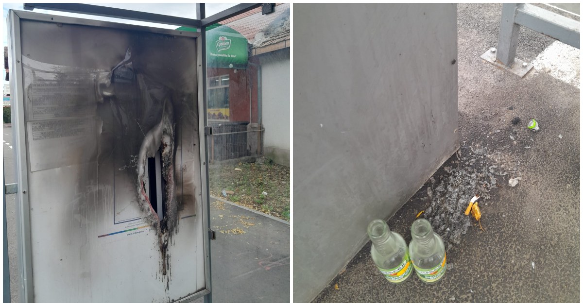 FOTO. Stație de autobuz din municipiul Satu Mare, vandalizată. Transurban: "Nu-i făcută neștiută"