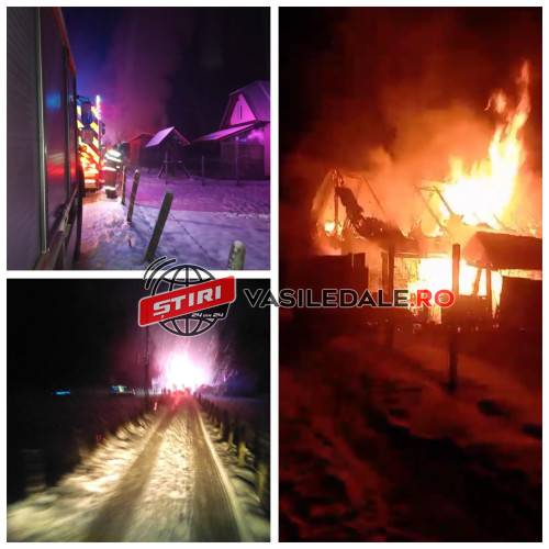 VIDEO. Un bărbat a murit ars de viu după ce casa i-a luat foc în noaptea de Crăciun, în județul Maramureș