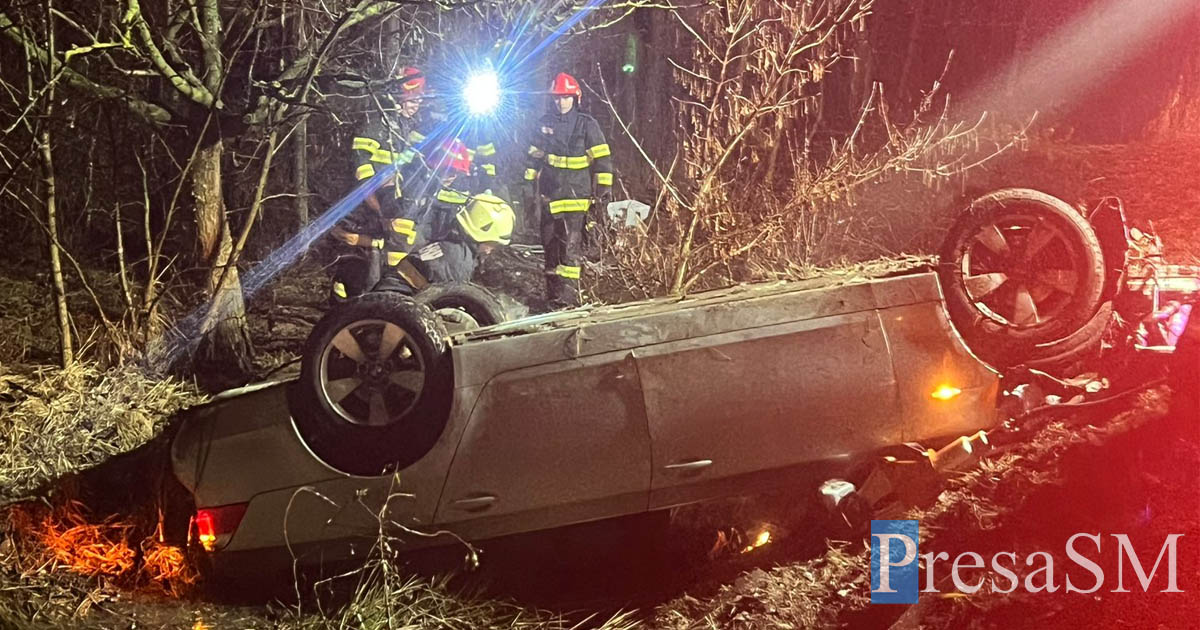 VIDEO. Un șofer beat s-a răsturnat cu mașina. A ajuns în șanțul cu apă, pe DN19