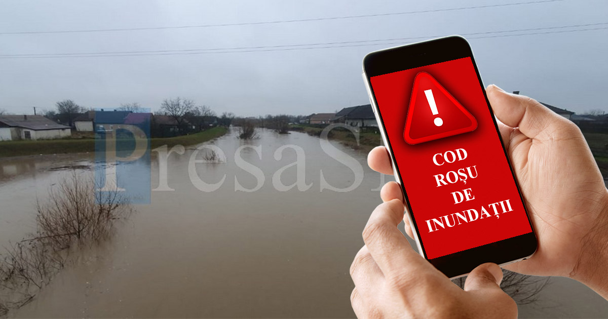 Situația critică în Moftin, cod roșu de inundație pe râul Crasna, nivelul crește