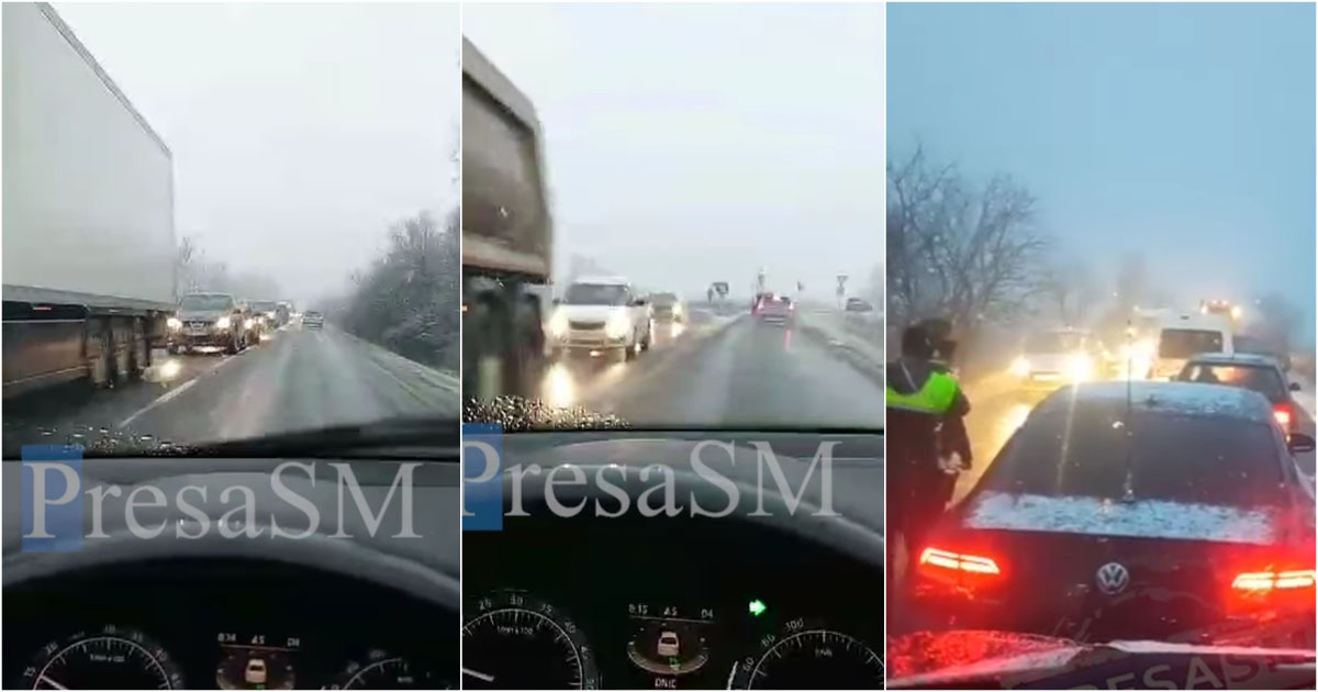 VIDEO. Circulația în județul Satu Mare, afectată de aglomerația de la Halmeu. Discuții cu Ucraina pentru deblocarea situației