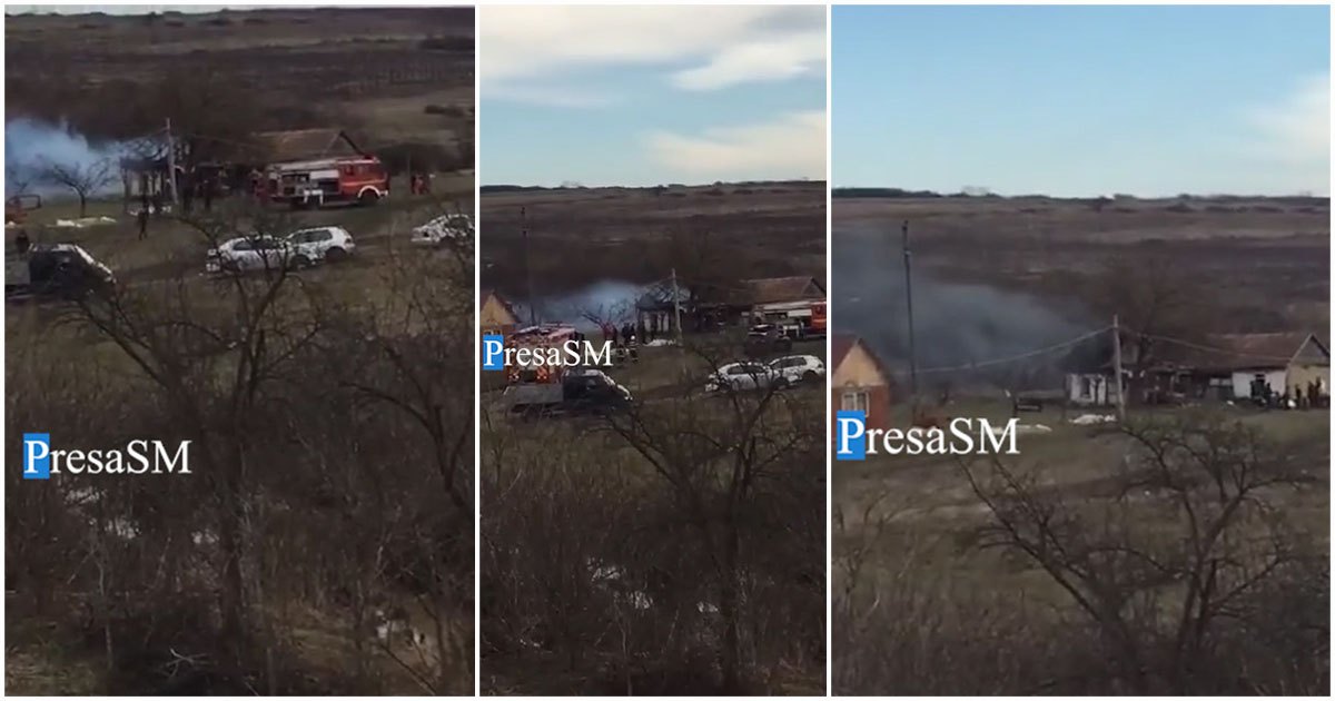 VIDEO. După ce un sătmărean și-a dat foc intenționat la casă, azi a luat foc și casa din vecini