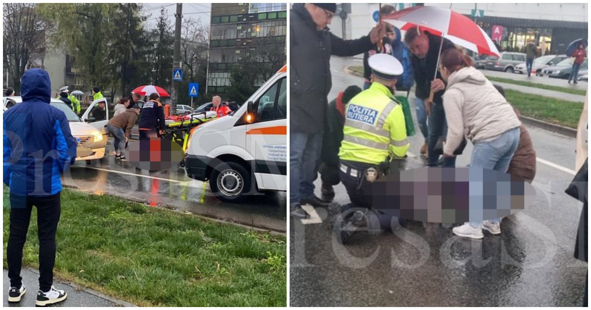 FOTO/VIDEO. Sătmăreancă lovită în plin pe trecerea de pietoni, pe Drumul Careiului