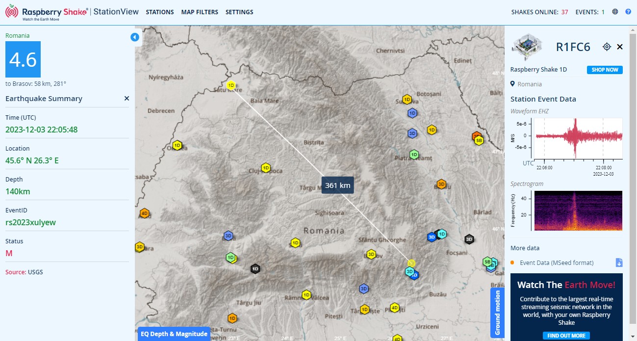 FOTO. Cutremure înregistrate luni de la Satu Mare. Harta riscului seismic din județul Satu Mare