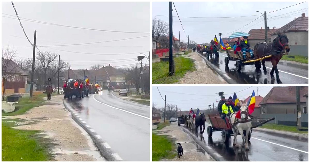 VIDEO. De Ziua Națională, locuitorii unei comune din județ și-au făcut propria paradă