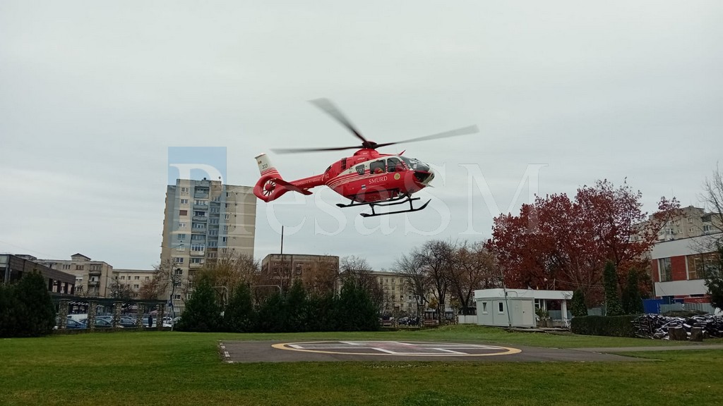 Bărbat în stare critică, transferat cu elicopterul de la spitalul din Satu Mare la Oradea