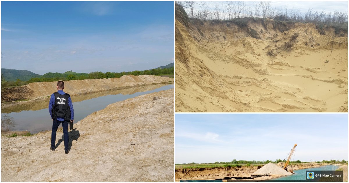 FOTO. Verificări la balastierele din Satu Mare. Amenzi de aproape de 200.000 de lei și o sesizare penală