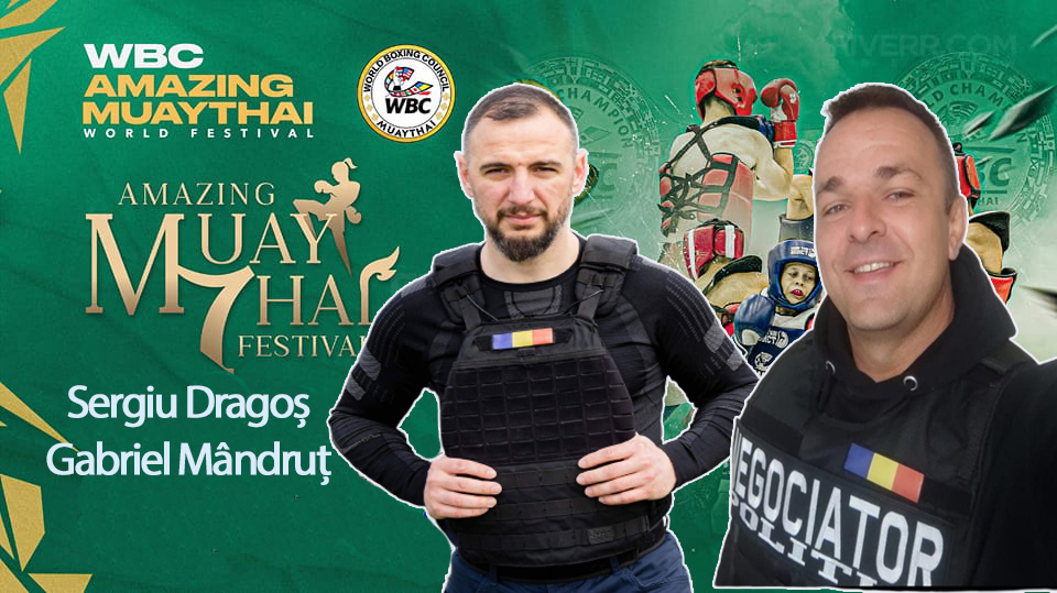 SUCCES. Doi polițiști de elită din județul Satu Mare participă la campionatele mondiale de MuayThai