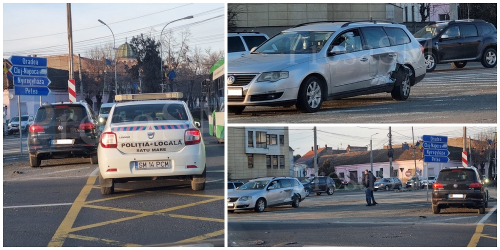 FOTO. Un nou accident în sensul fără sens din Satu Mare. Un stranier i-a căzut victimă