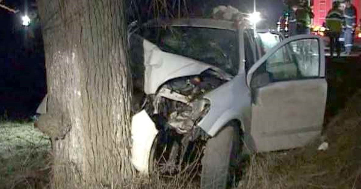 Tânăr sătmărean (19 ani) rănit grav după ce a intrat cu mașina într-un copac, pe DN19