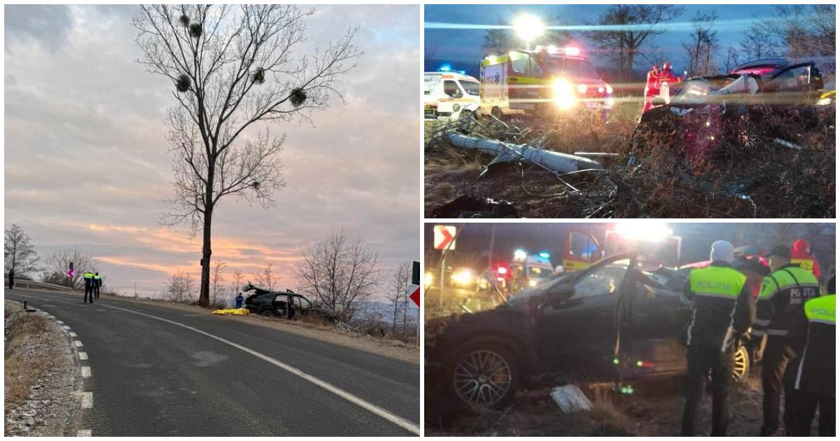 FOTO/VIDEO. Tragedie în județul vecin. Fată de 21 de ani, moartă după ce bolidul condus de un șofer beat s-a izbit de stâlp