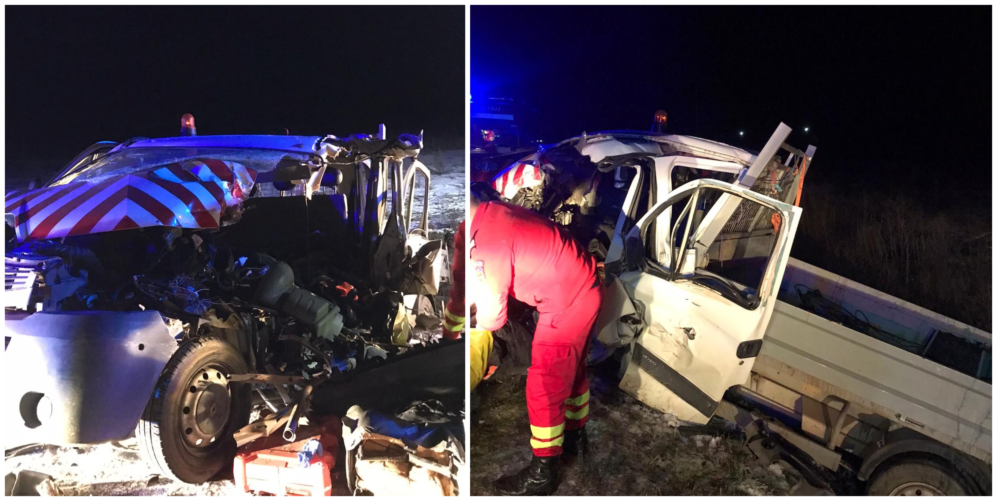 FOTO. Accident teribil în județul Satu Mare. Persoană încarcerată, coliziune între un TIR și o mașină
