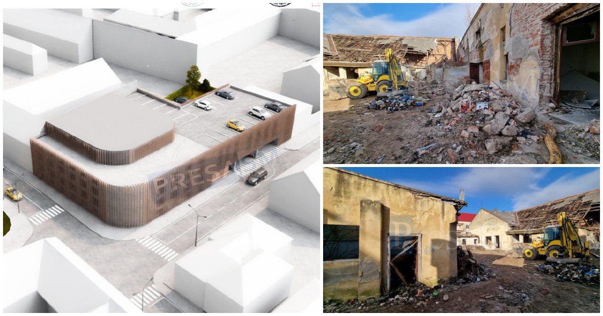 FOTO. S-a dat startul! Se lucrează pe șantierul primei parcări multietajate din municipiul Satu Mare