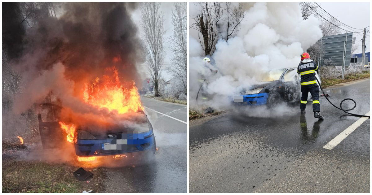 VIDEO. Doamne-Doamne nu doarme. Dosar penal pentru sătmăreanul căruia i-a ars mașina în totalitate