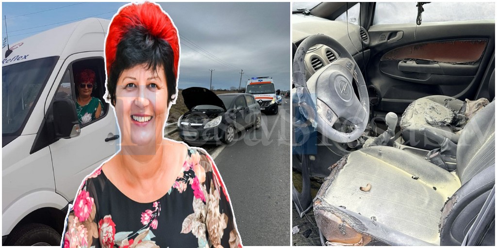 FOTO. Ea este șoferița eroină! A salvat victima care a sărit din mașina în flăcări