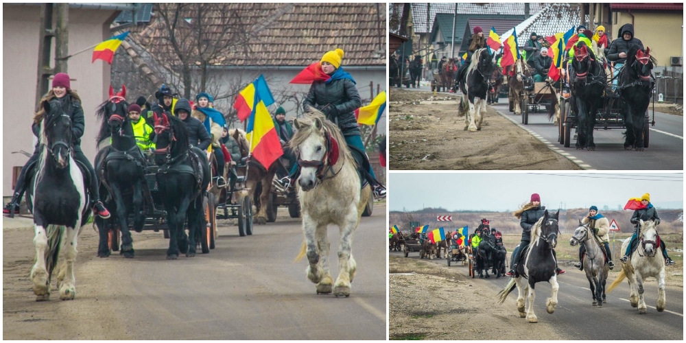 FOTOGALERIE. O comună din județul Satu Mare și-a făcut propria paradă de Mica Unire