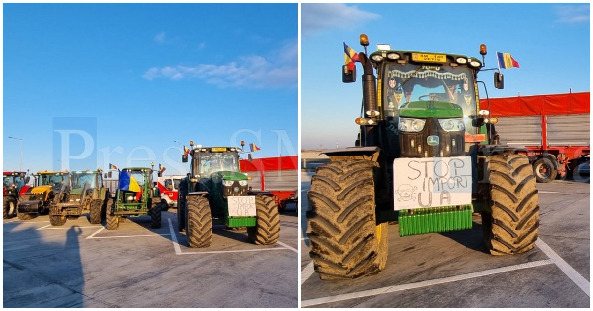 FOTO/VIDEO. A început protestul fermierilor și la Satu Mare. Au ajuns cu utilajele pe centura municipiului