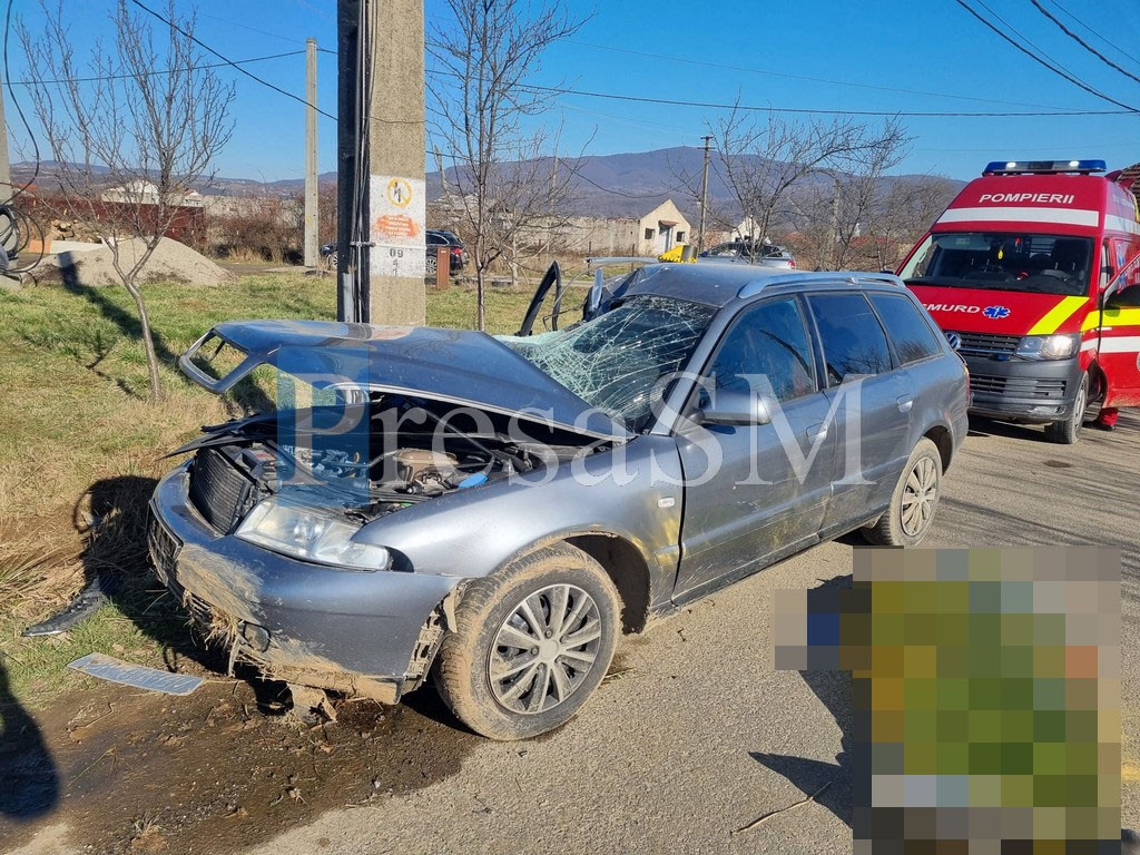 FOTO. Cum s-a petrecut accidentul mortal din județul Satu Mare. Tânărul șofer a decedat