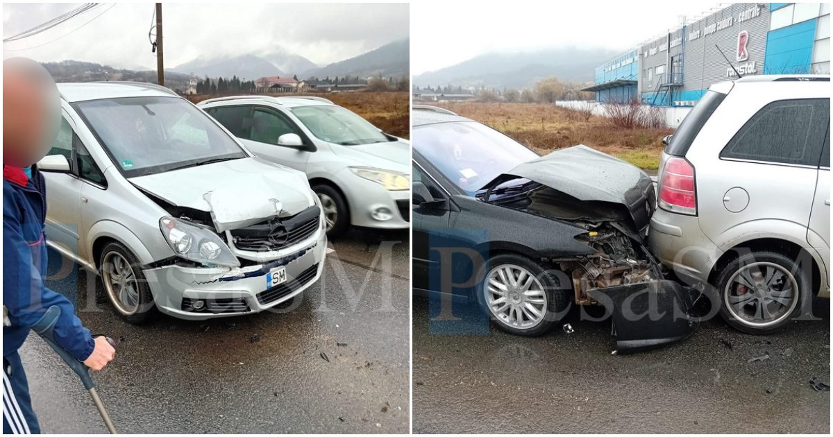 FOTO. Accident în lanț pe DN1C. Mașină din Satu Mare prinsă la mijloc