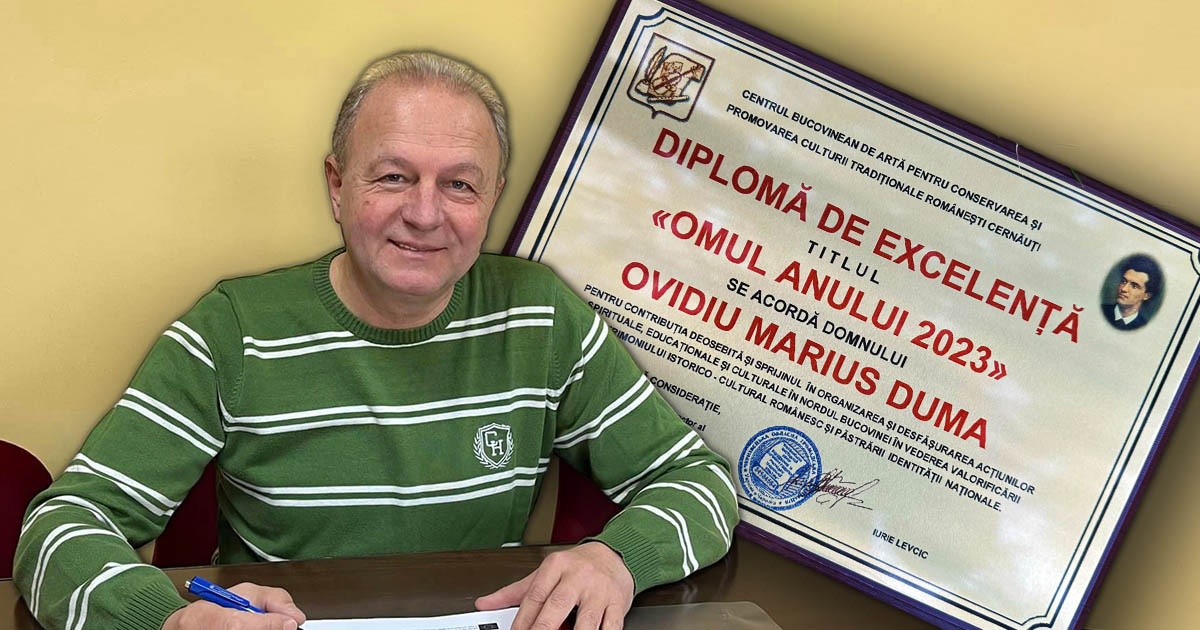 Primarul orașului Ardud, titlul "Omul Anului 2023" la Cernăuți: "Doar împreună putem dezvolta și construi durabil"