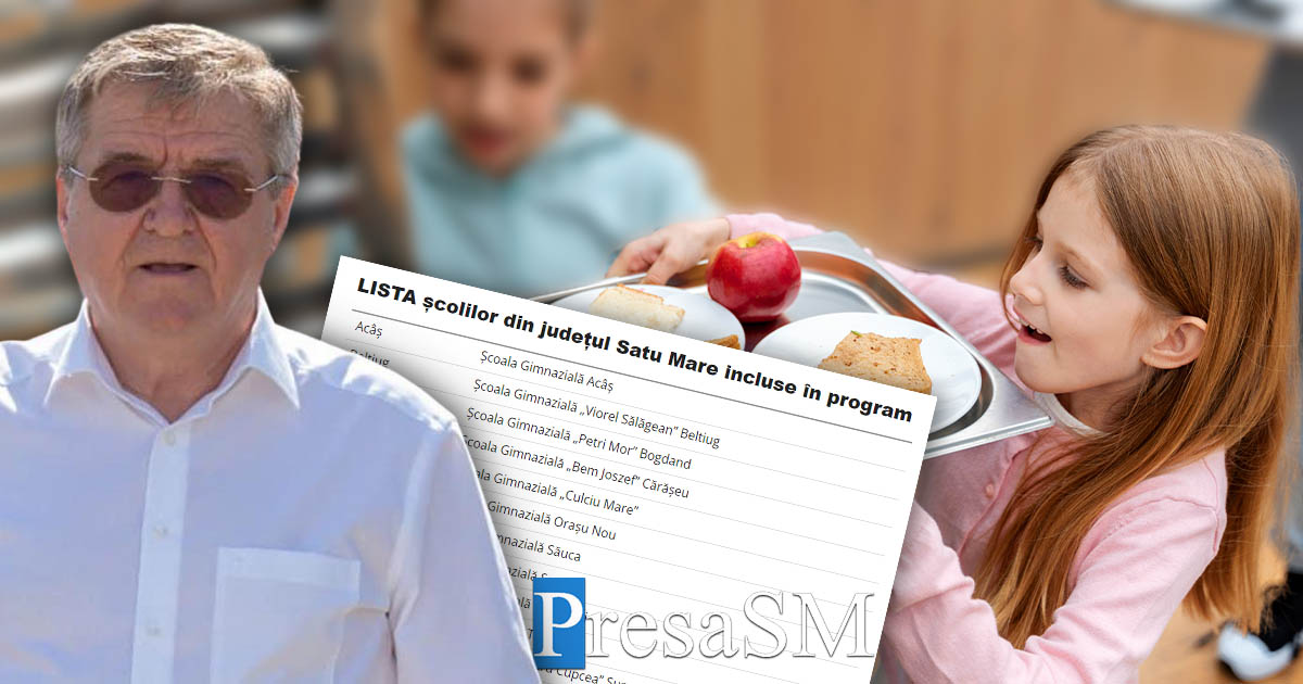 Mii de copii din Satu Mare vor beneficia de programul "Masă sănătoasă". Mircea Govor: "O dovadă a interesului PSD pentru viitorul copiilor noștri"