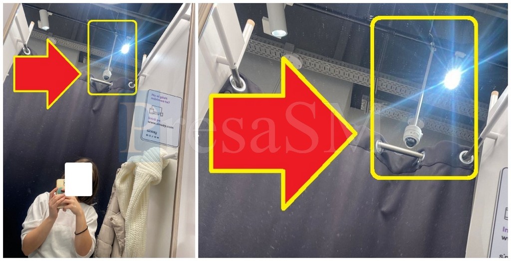 FOTO. Clienții unui magazin din Aushopping Satu Mare, filmați în cabina de probă?! O cameră ”bate” tocmai în cabine