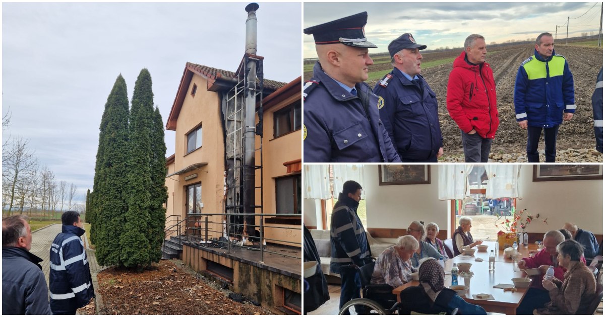 FOTO. Incendiu la un centru de vârstnici din județul Satu Mare. Au intervenit pompierii. Prefectul, la fața locului