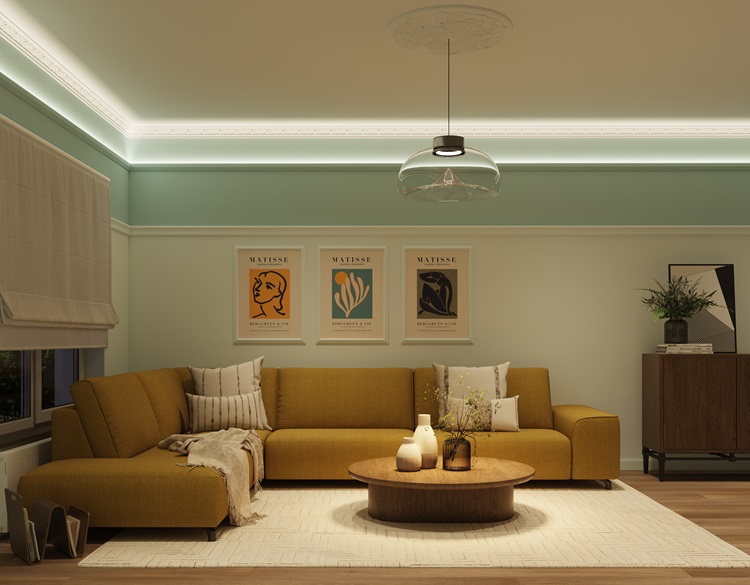 Decorarea pereților cu brâuri și caroiaje