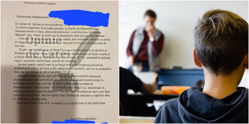 FOTO. Părinţi din Carei condiționați de un profesor să îl ROAGE să le mediteze copiii pe bani